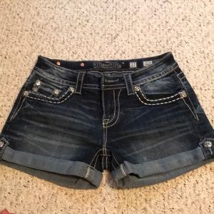 Blue jean miss me shorts